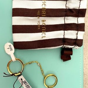 NEW Henry Bendel Gold Chain Double Ring